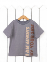 Ф155/2-К Футболка (кулирка/печать/цвет серый) 