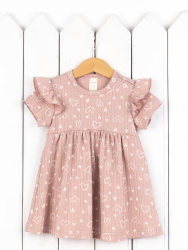 С253/1-И Платье  (интерлок/короткий рукав/молочные сердечки на пудре), р. 74