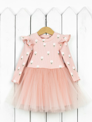 С224/6-К Платье (лапша/белые тюльпаны/фатин)