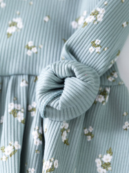 С199/1-К Платье (лапша/дл рукав/цветочки на полыни)